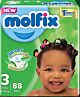 Couches pour bébé Molfix 3 4-9kg 88pcs